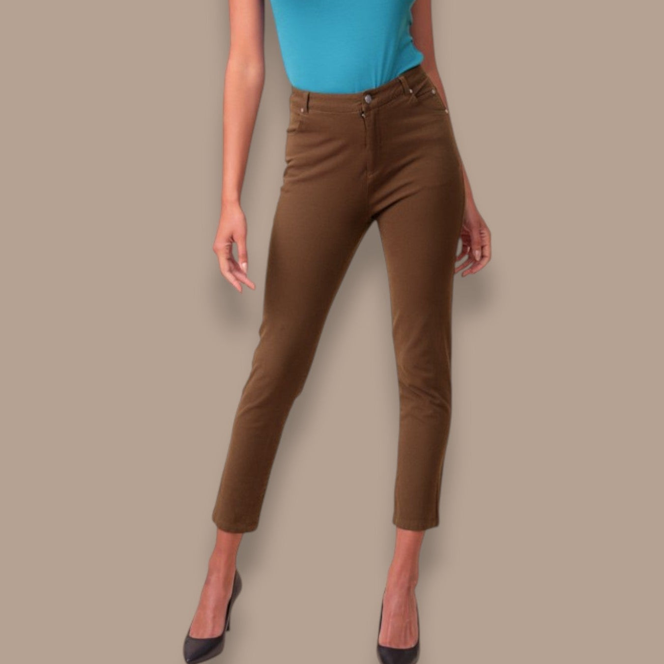 Alison Sheri - High Rise Slim Leg Pants