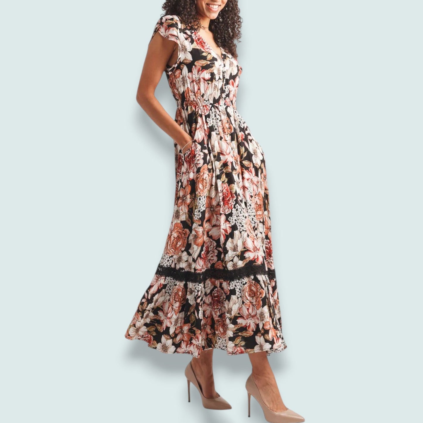 Papillon - Garden Blossom Floral Maxi Dress