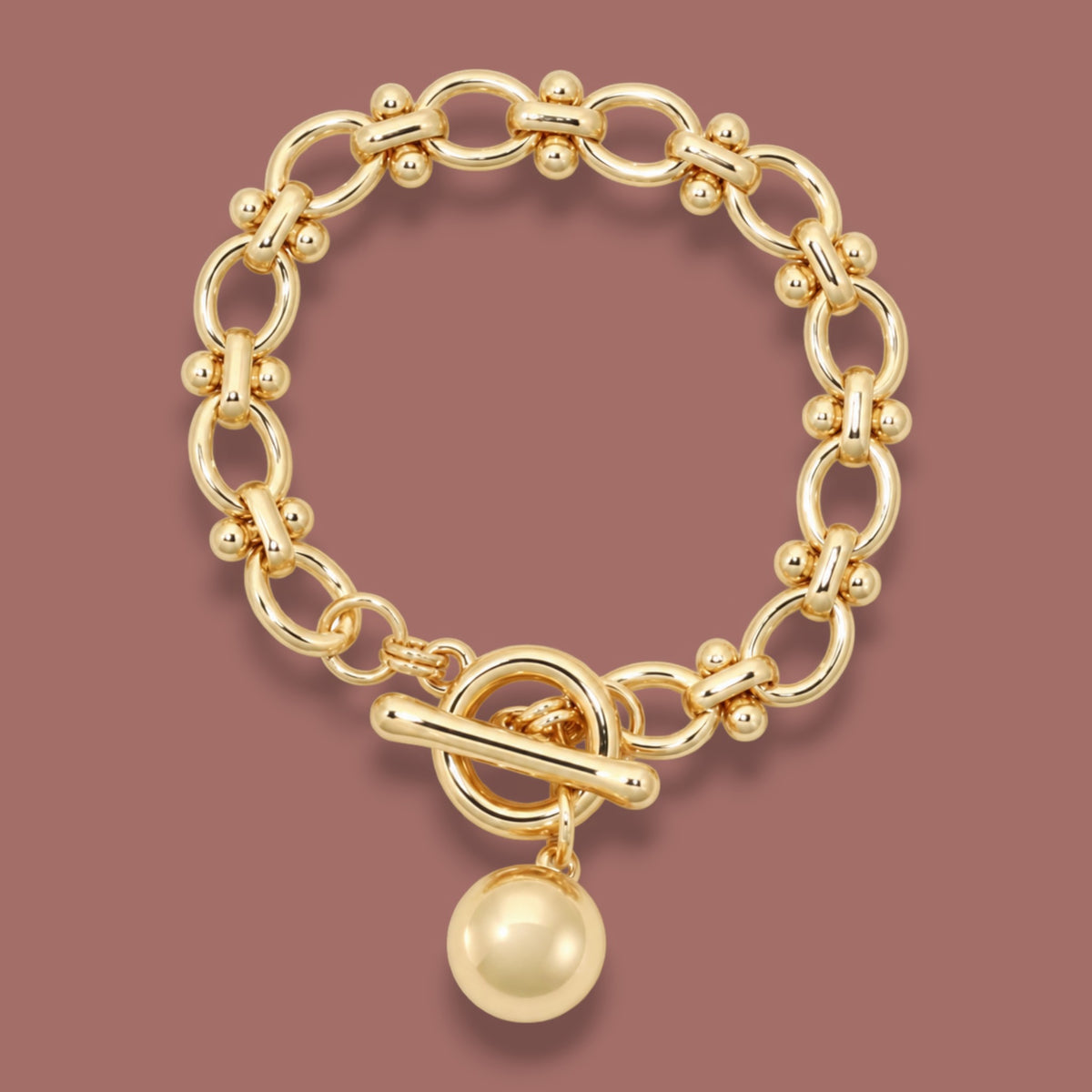 Merx - Beaded Link Ball Charm Bracelet
