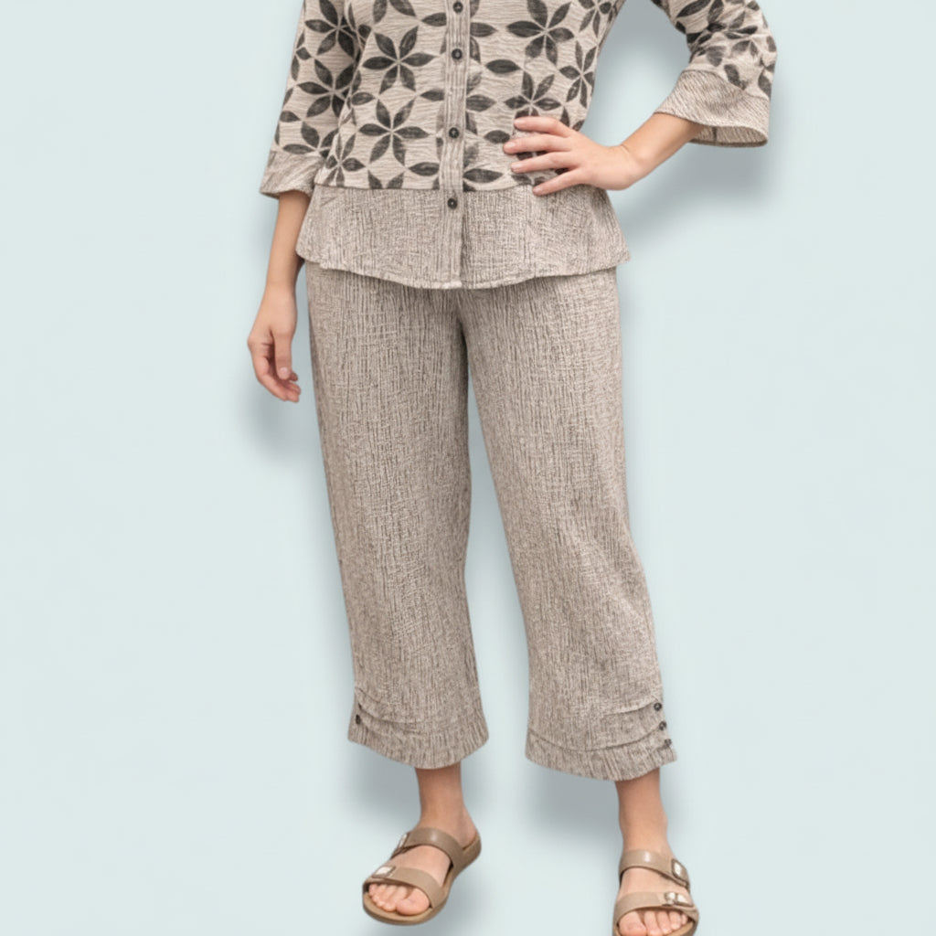 Habitat - Crinkle Button-Hem Crop Pant