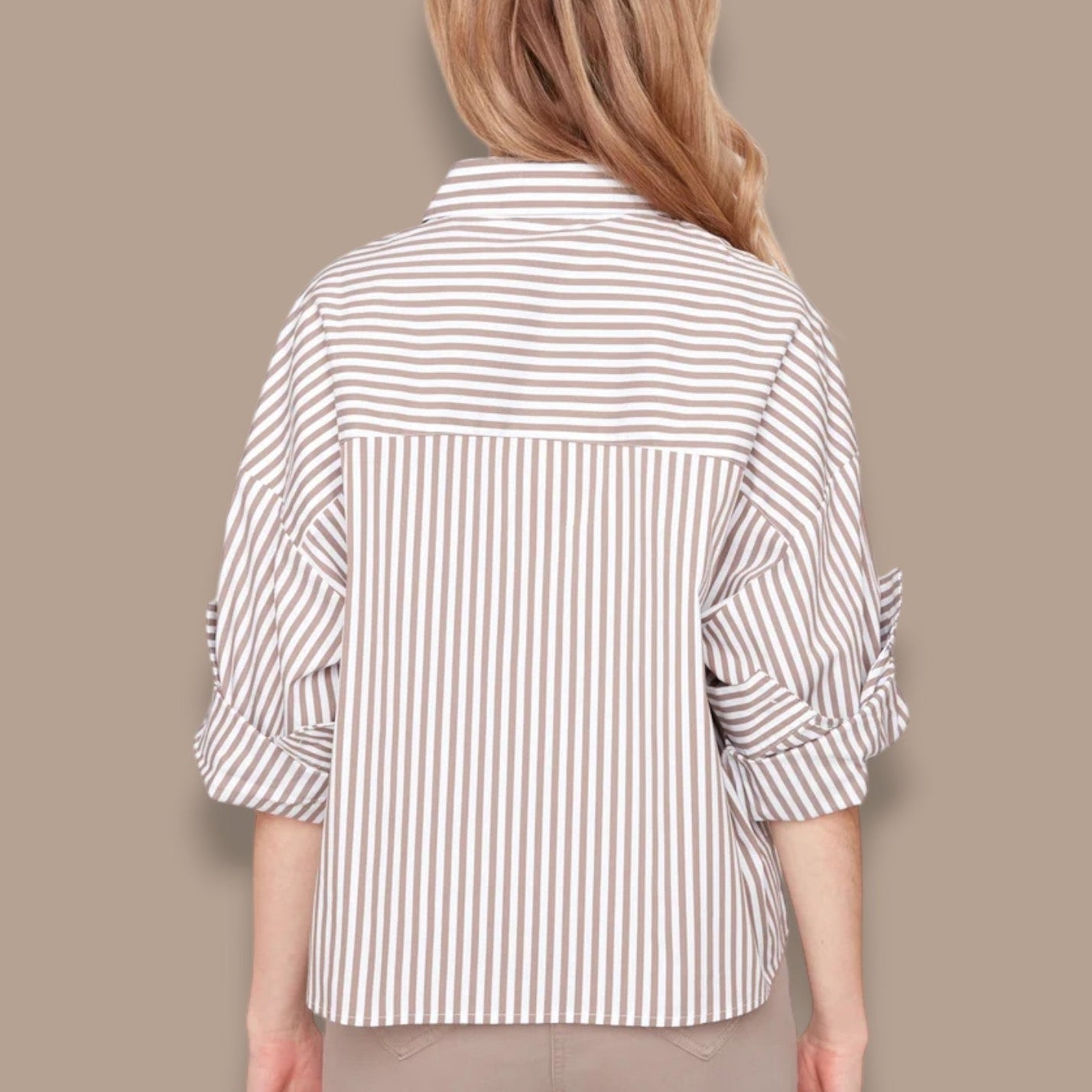 Renuar - Striped Cropped Blouse