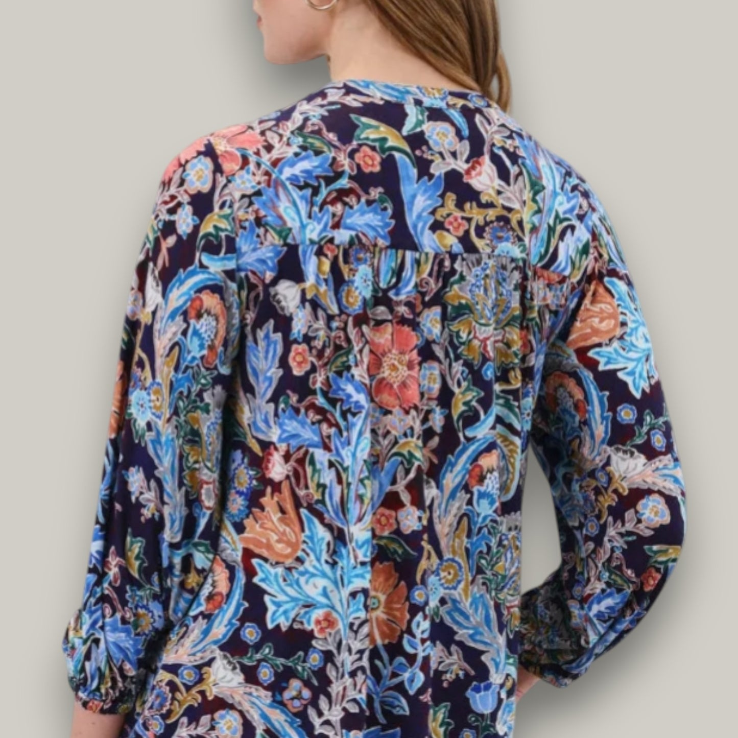 FDJ - Embroidered V-Neck Floral Blouse