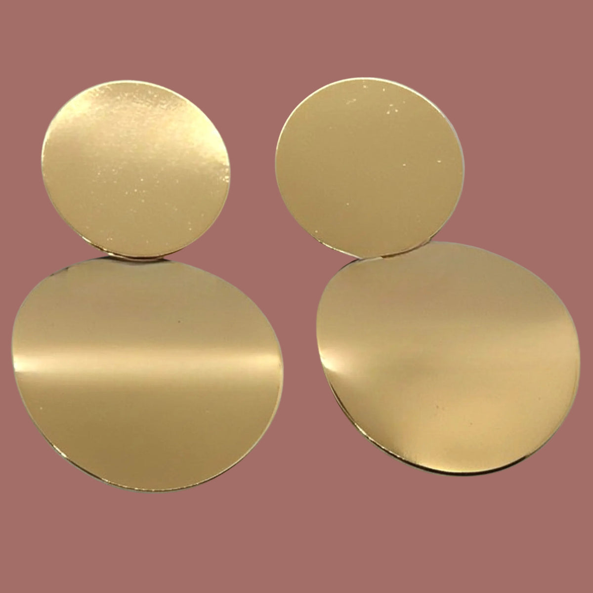 Audrey's - Polished Disc Drop Earrings