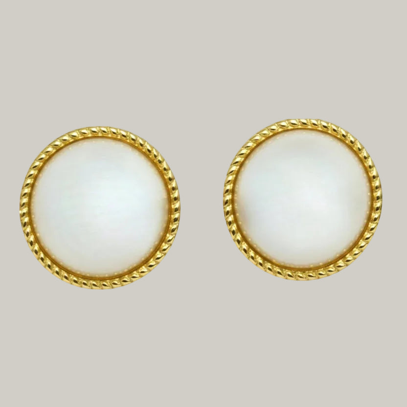 Audrey's - Heirloom Pearl Halo Studs