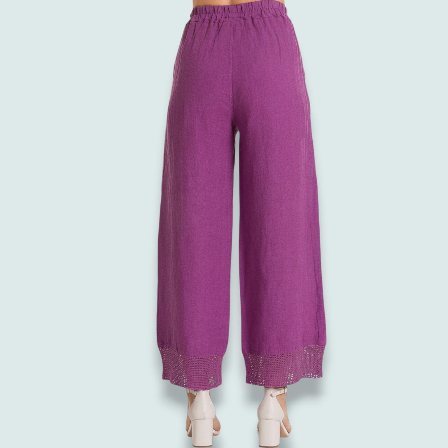 Linen Luv - Orchid Linen Wide-Leg Pants