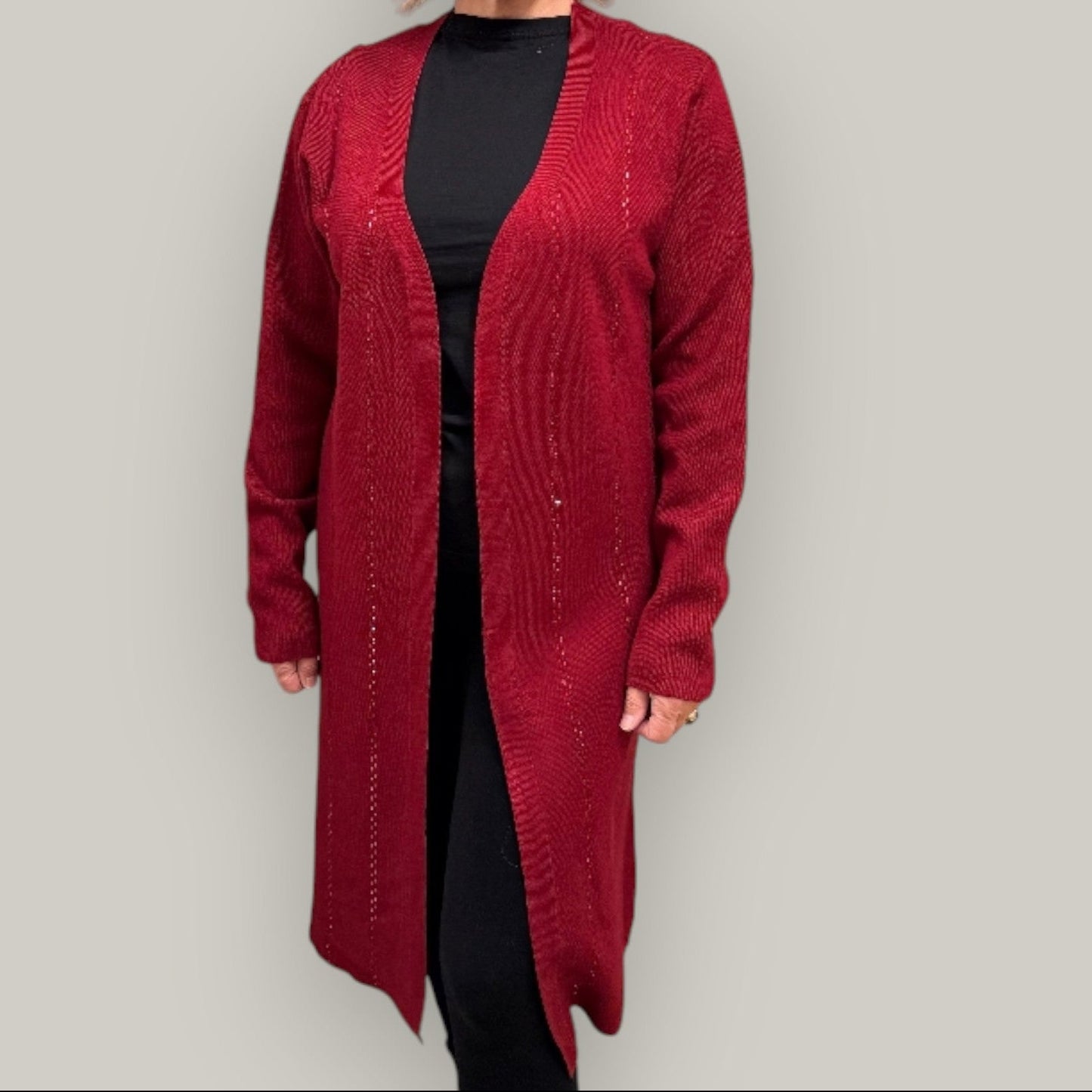 Audrey's - Cranberry Spark Long Cardigan