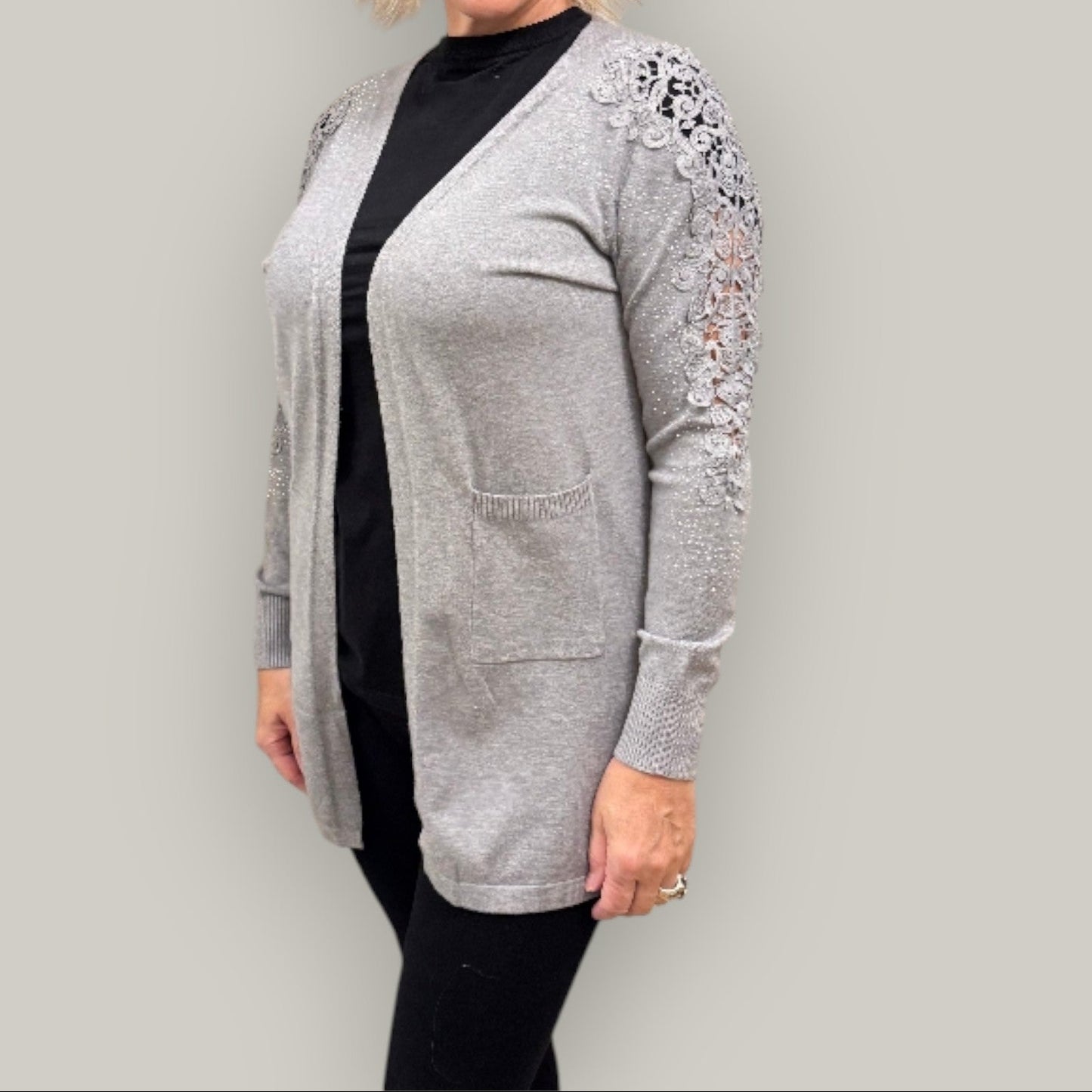 Audrey's - Lace & Sparkle Open Cardigan