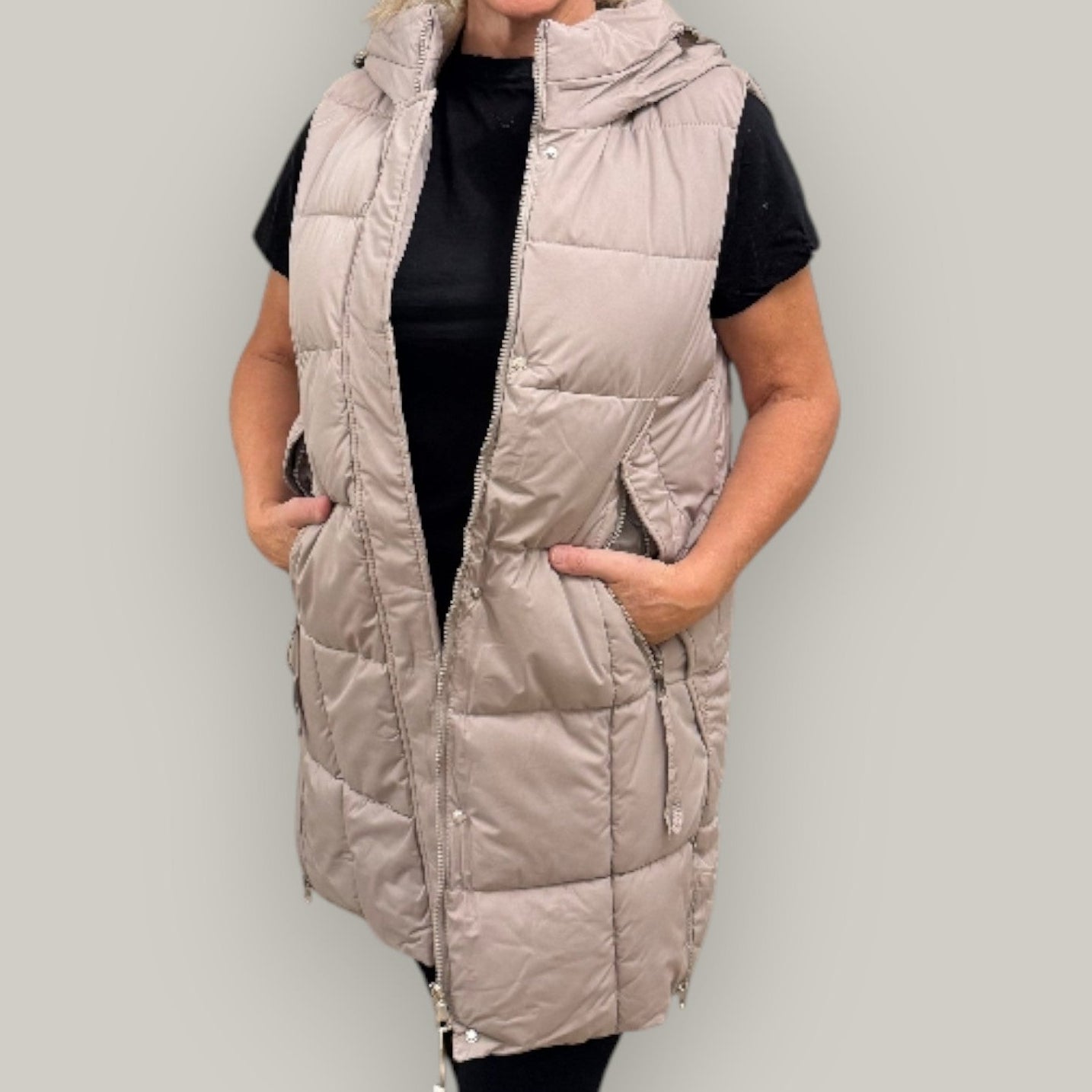 Audrey's - Mocha Cloud Hooded Puffer Vest