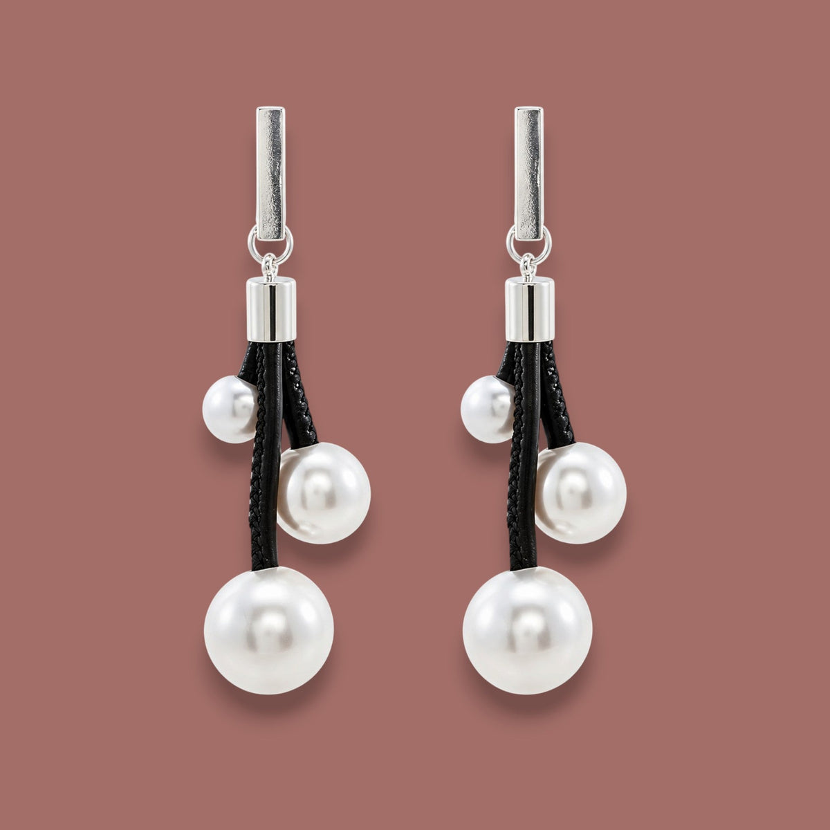 Merx - Triple Pearl Drop Earrings