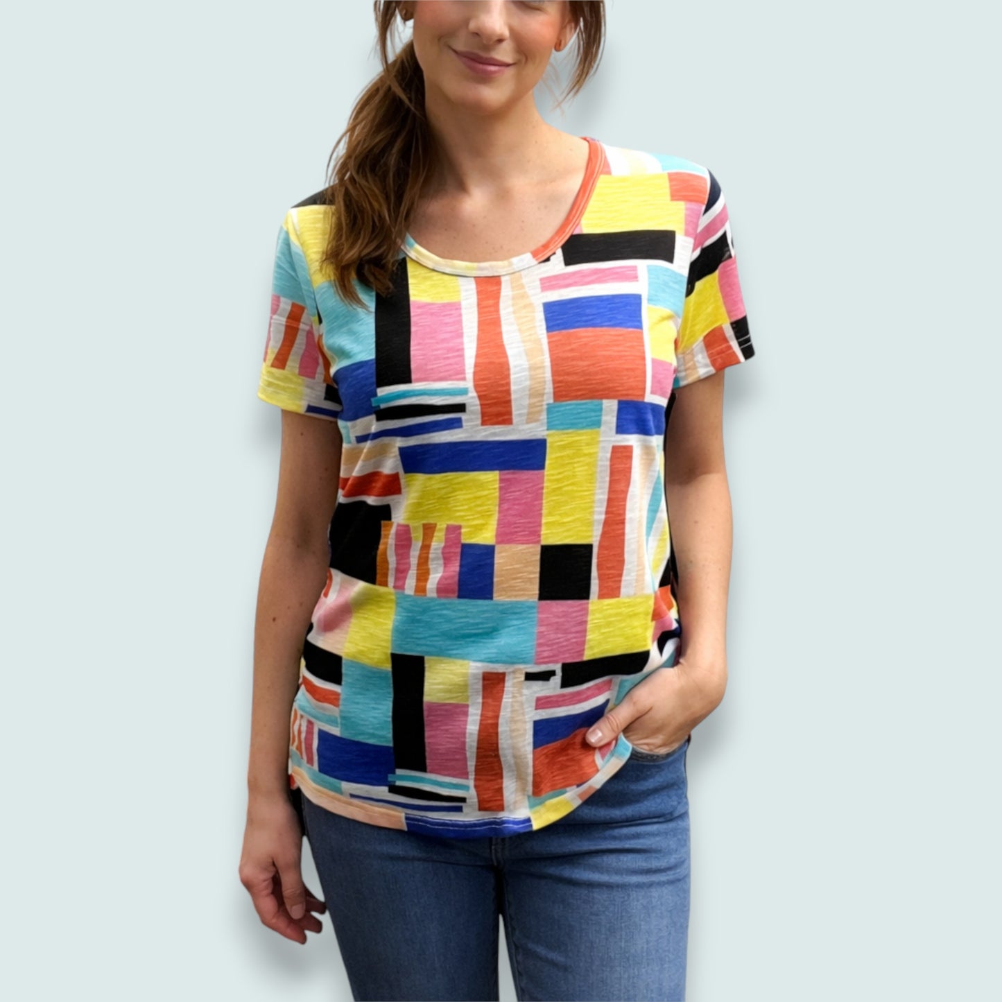 Tango Mango - Modern Art Colour-Block Tee