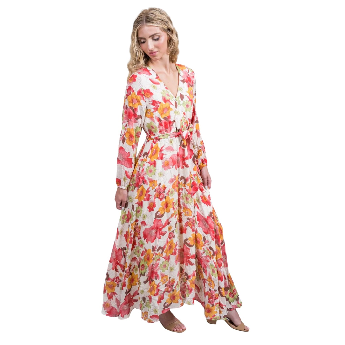 Trisha Tyler - V-Neck Layered Maxi Dress