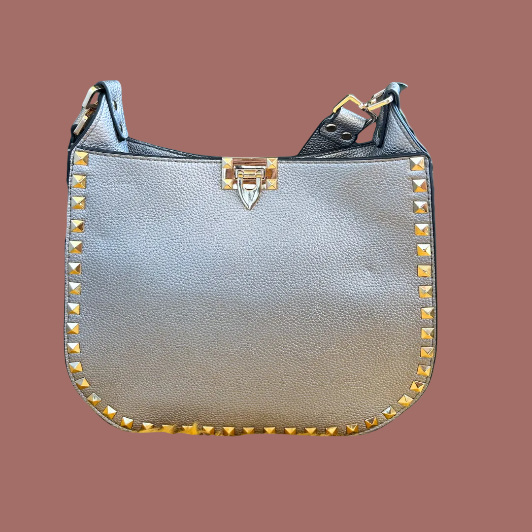 Inzi - Studded Leather Crossbody Bag
