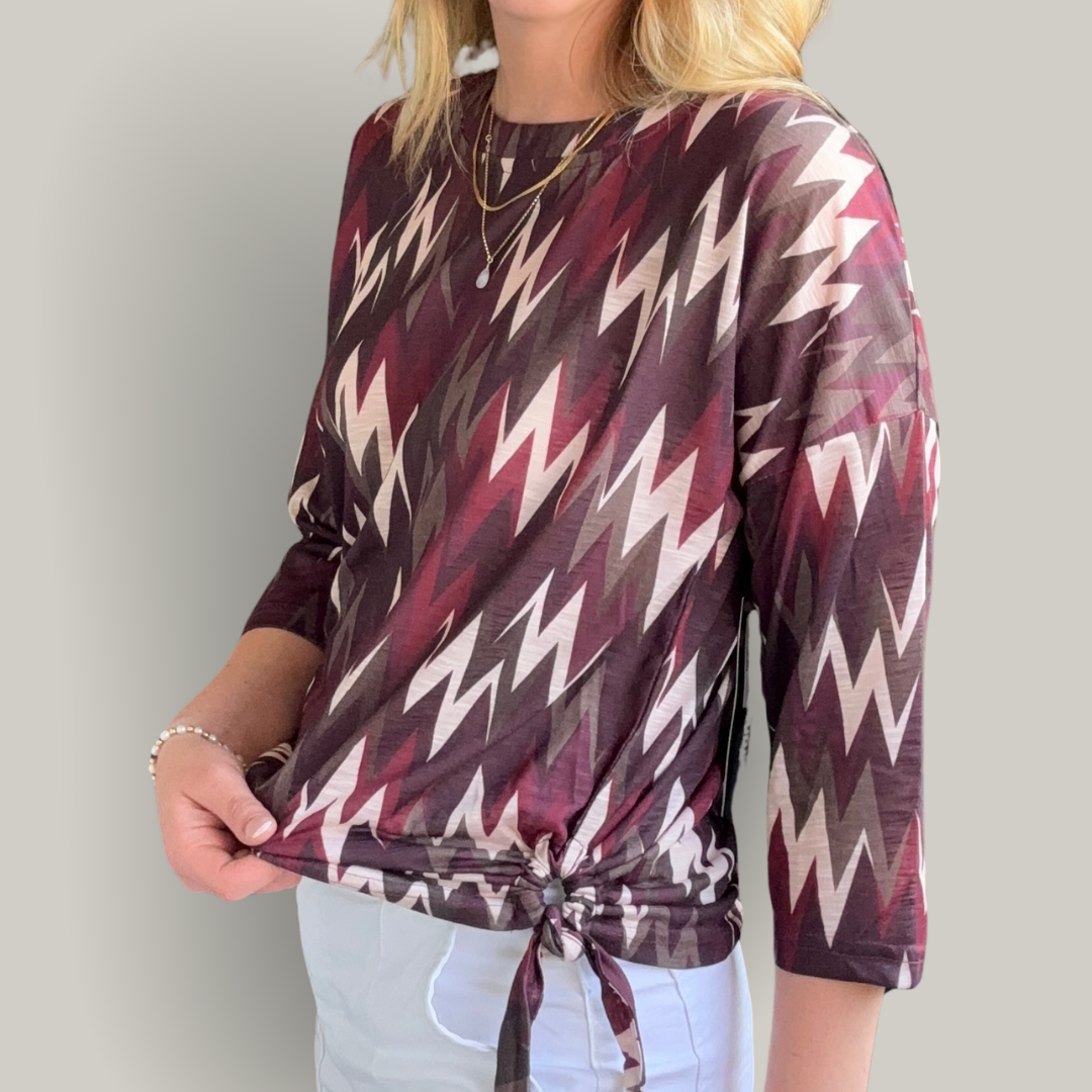 Tango Mango - Patterned 3/4 Sleeve Top