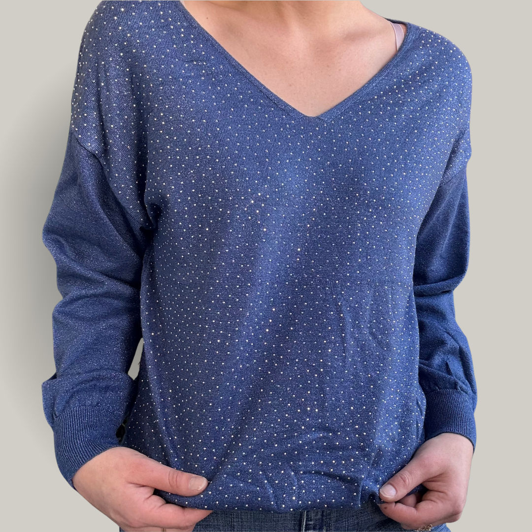 Alina - V-Neck Sparkle Sweater