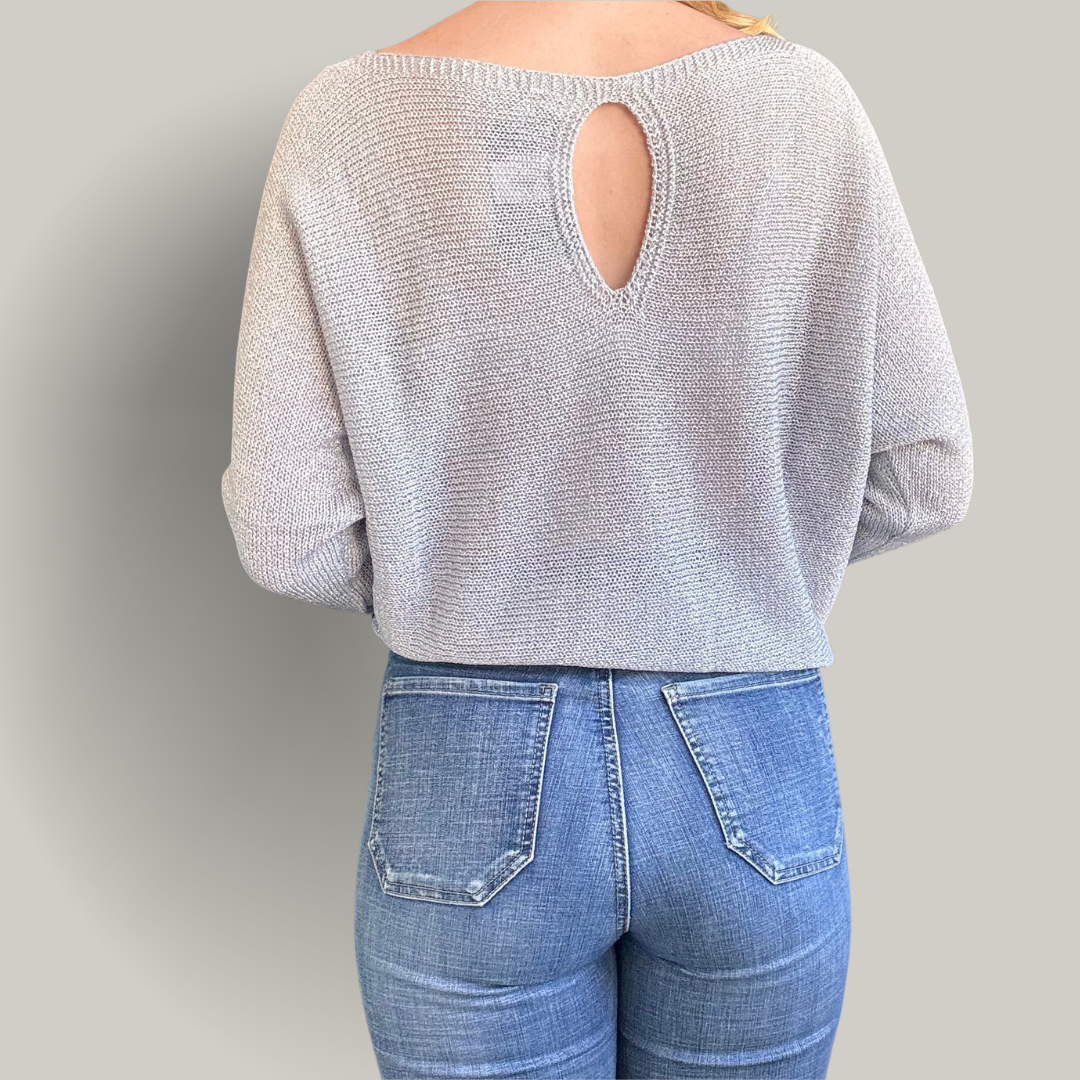 Moda Elegante - Sparkle Batwing Sleeve Top
