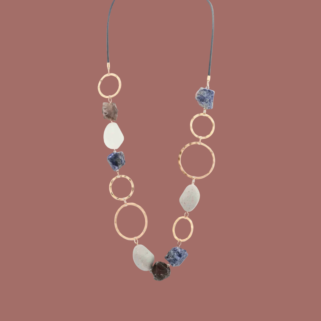 Merx - Gold Rings & Crystal Quartz Necklace