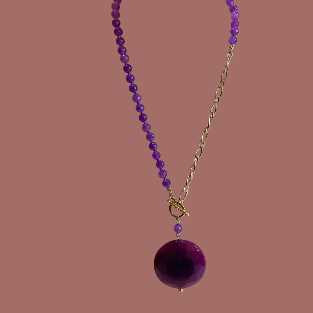 Merx - Rounded Stone Pendant Necklace