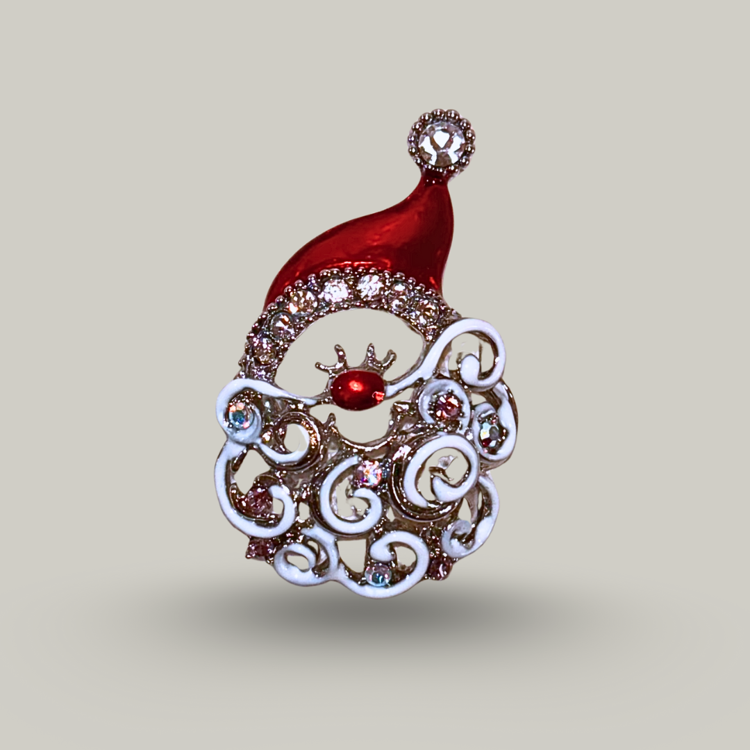 Evershine - Diamond Santa Head Brooch