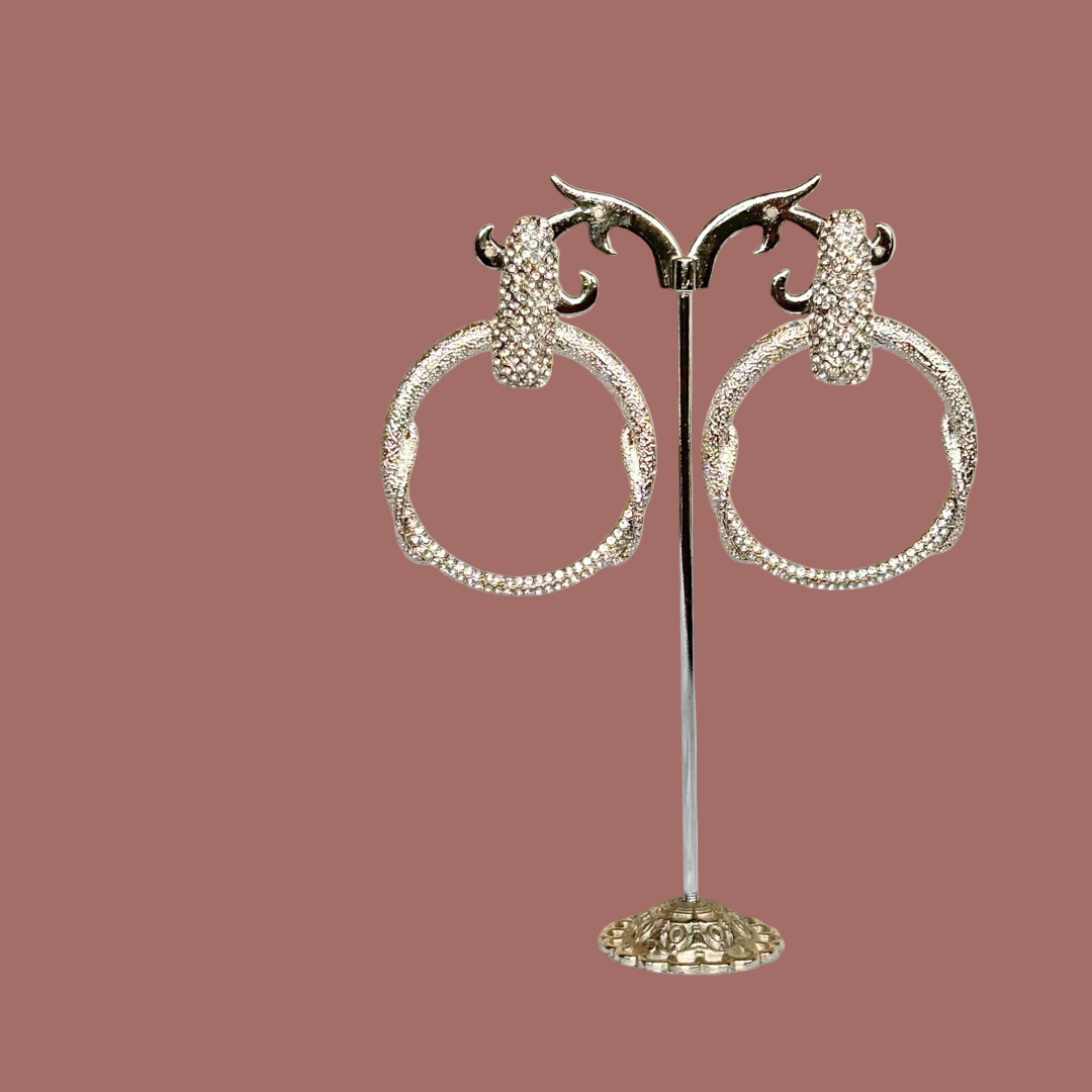 Fashion Jewelry - Sparkle Circular Dangly Earrings