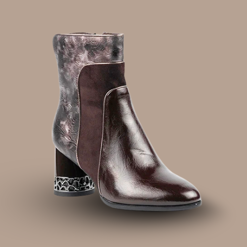 Little Empresses - Mid-Heel Faux Leather Booties