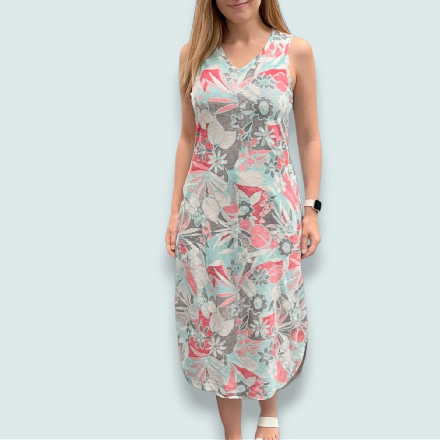 Escape - Tropical Escape Sleeveless Midi Dress