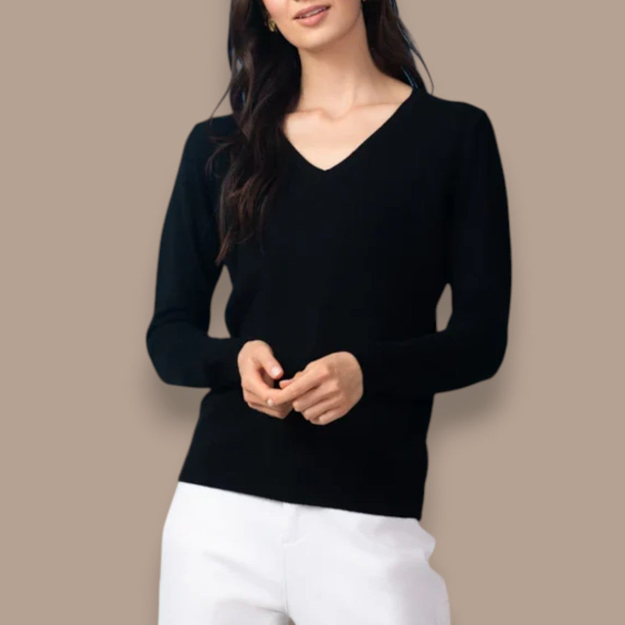 Alison Sheri - Lightweight V-Neck Knit Sweater