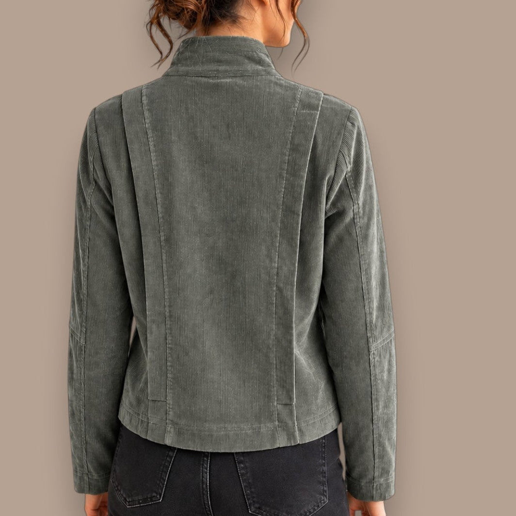Pure - Stand Collar Corduroy Jacket
