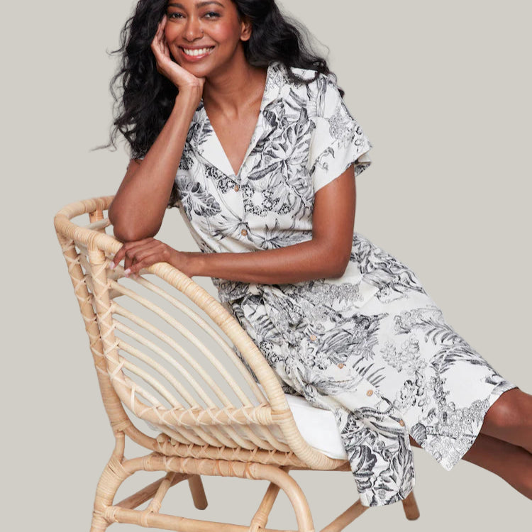 Charlie B - Button Front Belted Dress