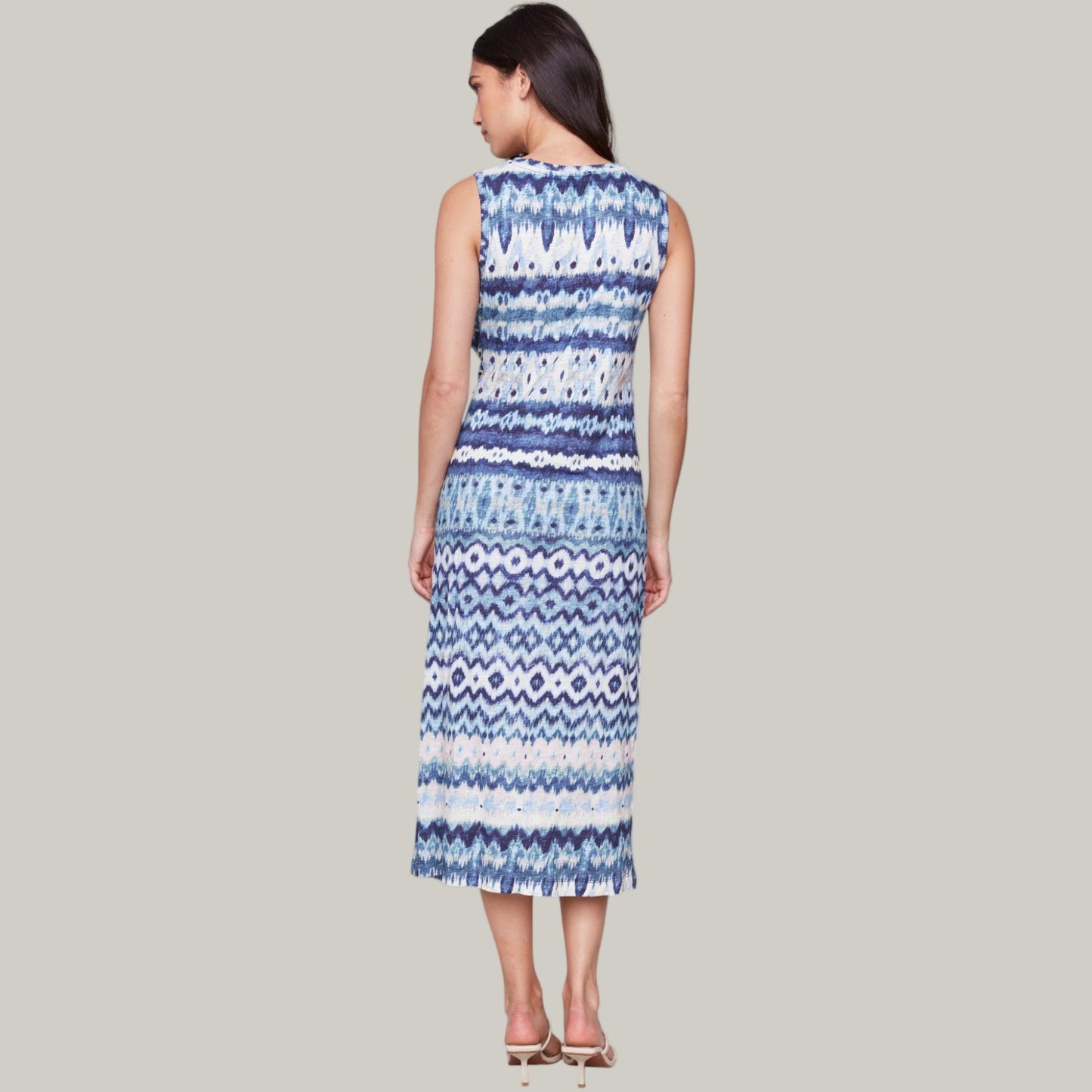 Charlie B - Sleeveless Cotton Dress With Faux Knot Detail