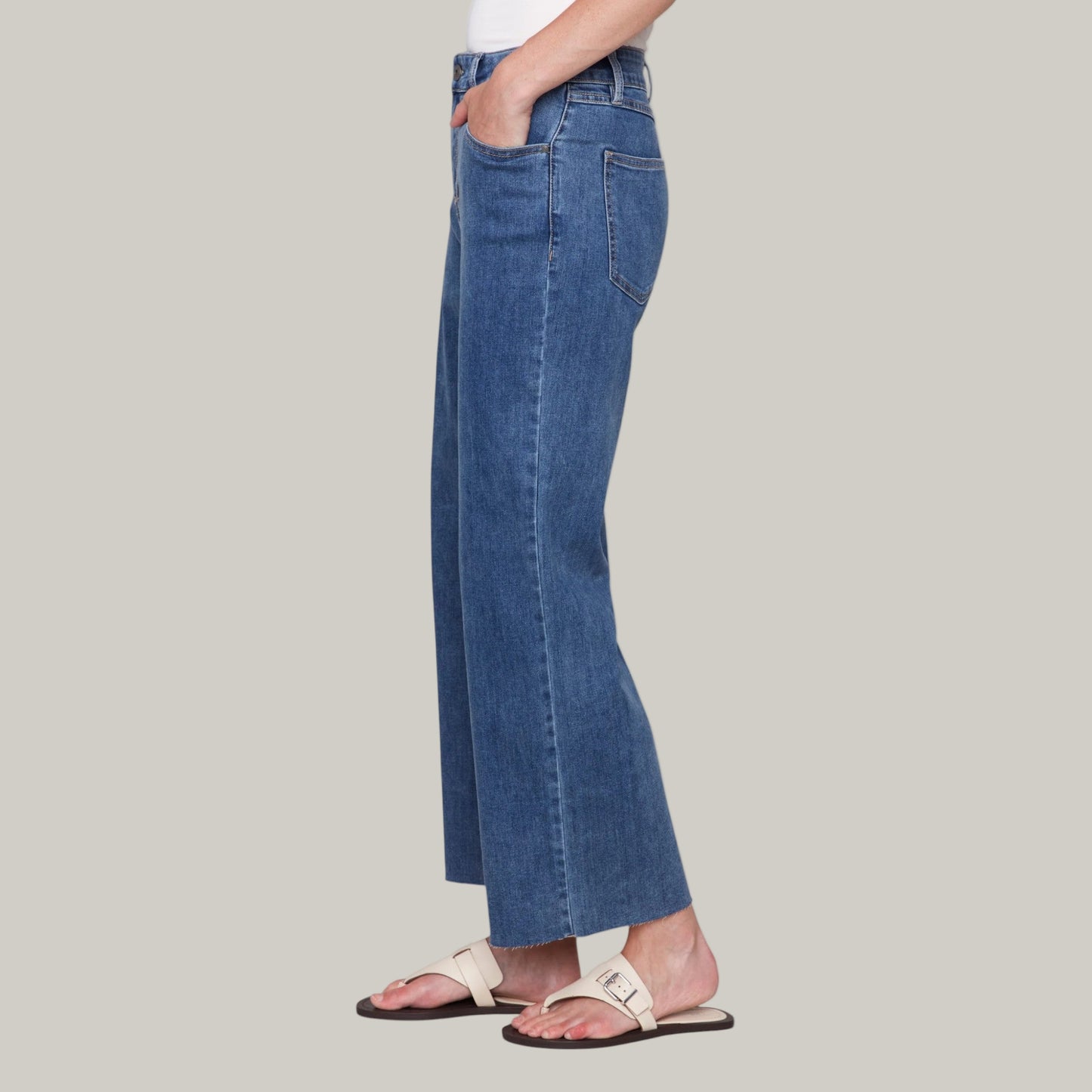 Charlie B - Flared Pants With Raw Edge