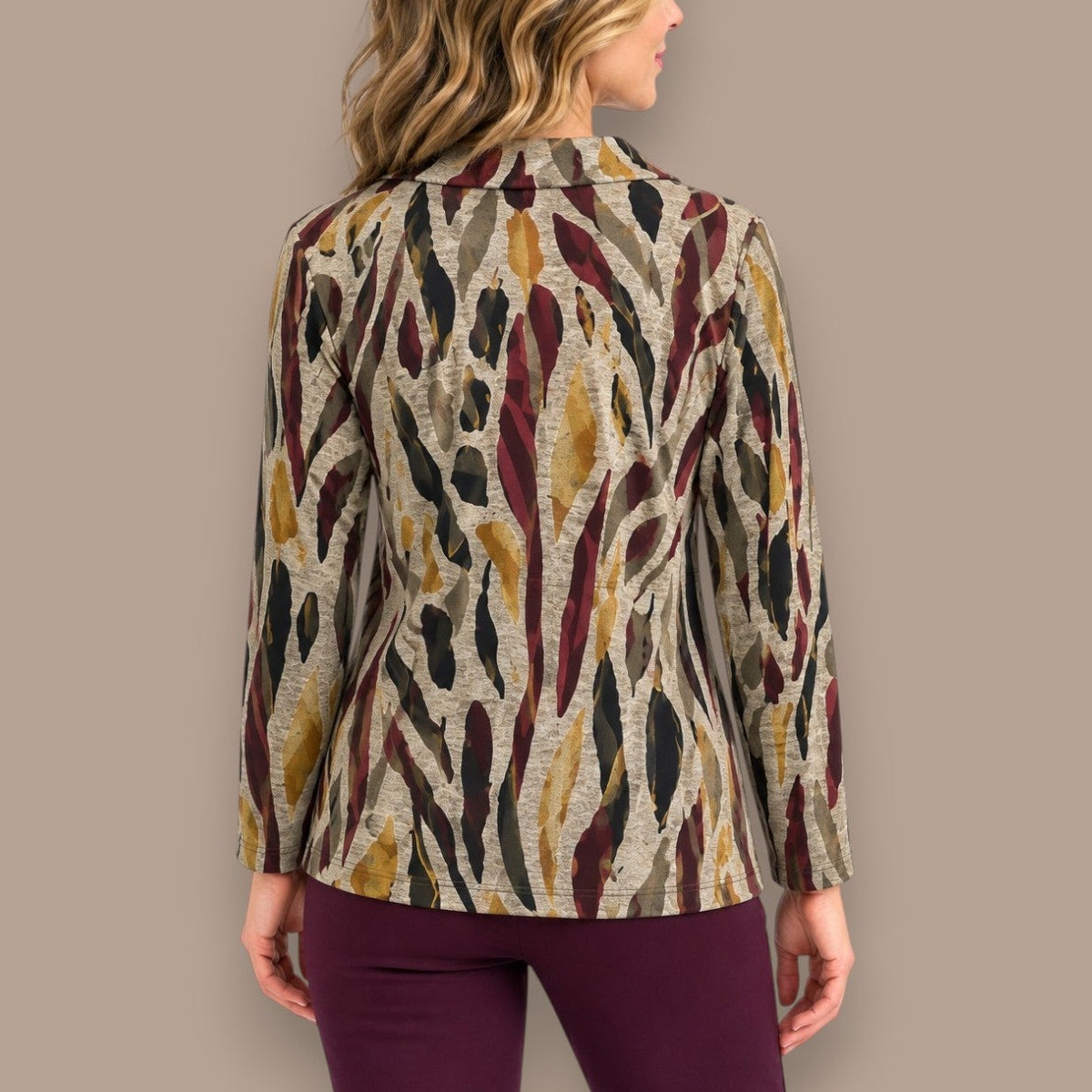 Soft Works - Abstract Print Button Detail Top