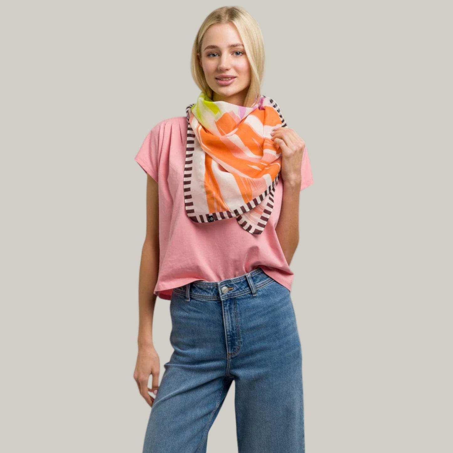 Fraas - Lined/Heart Silk Square Scarf