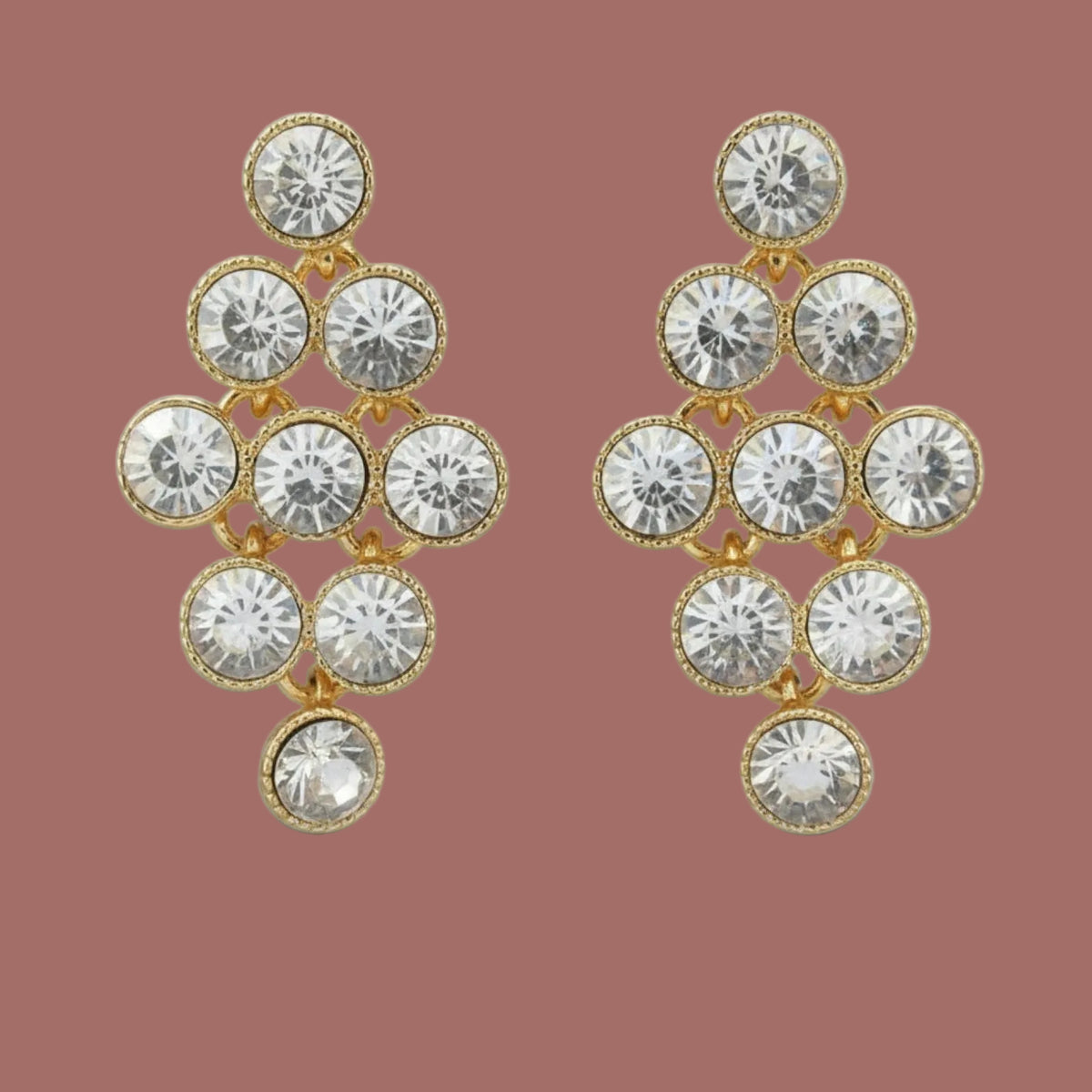 EL-KA - Clustered Crystal Drop Earrings