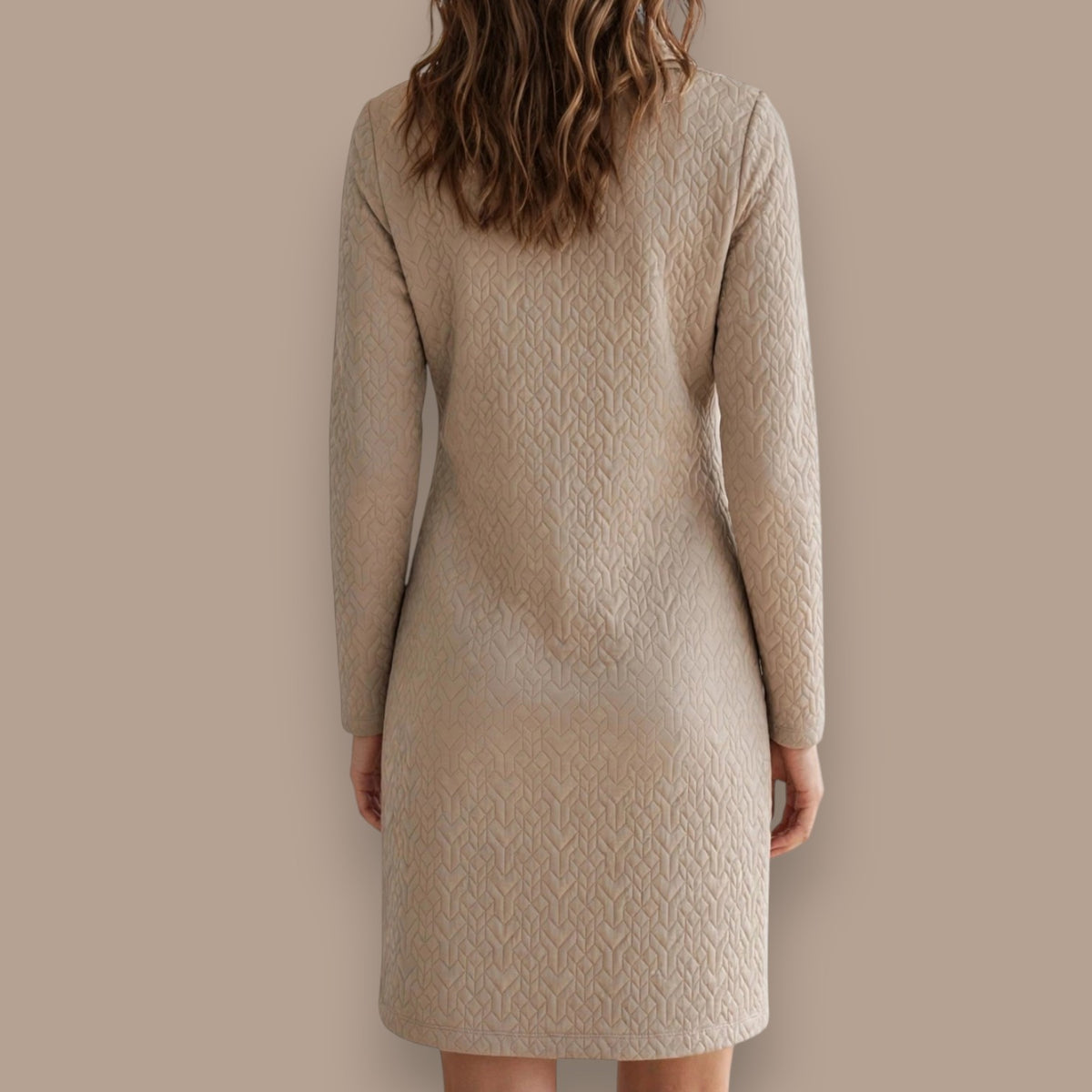 Pure - Quilted Cowl Neck Dress With Front Pockets