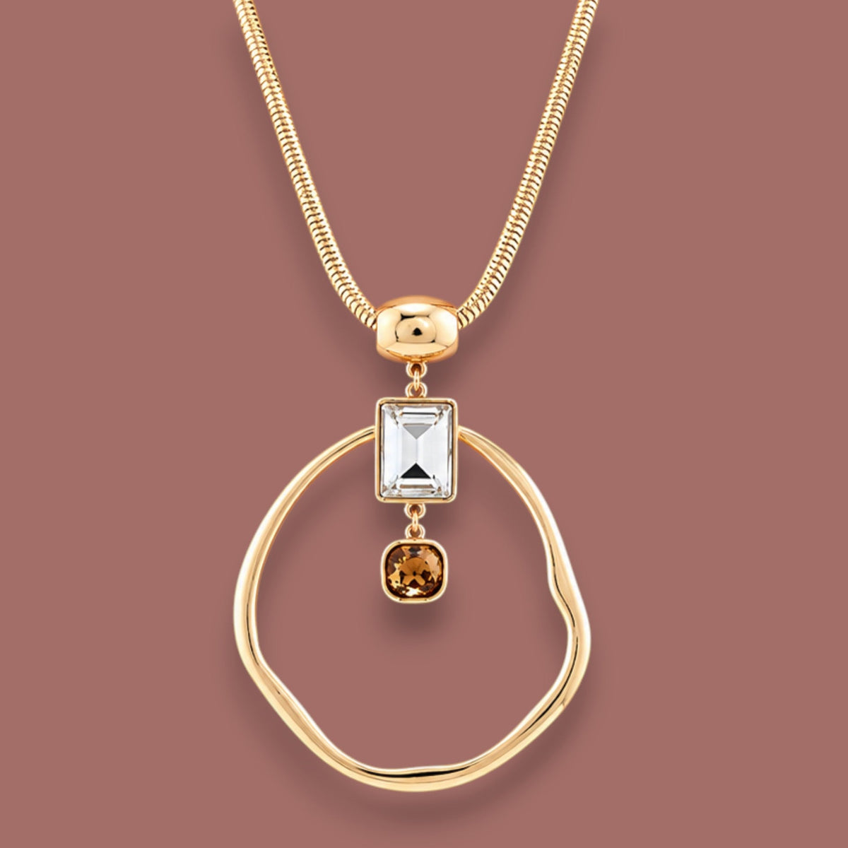 Merx - Geometric Open Circle Pendant Necklace