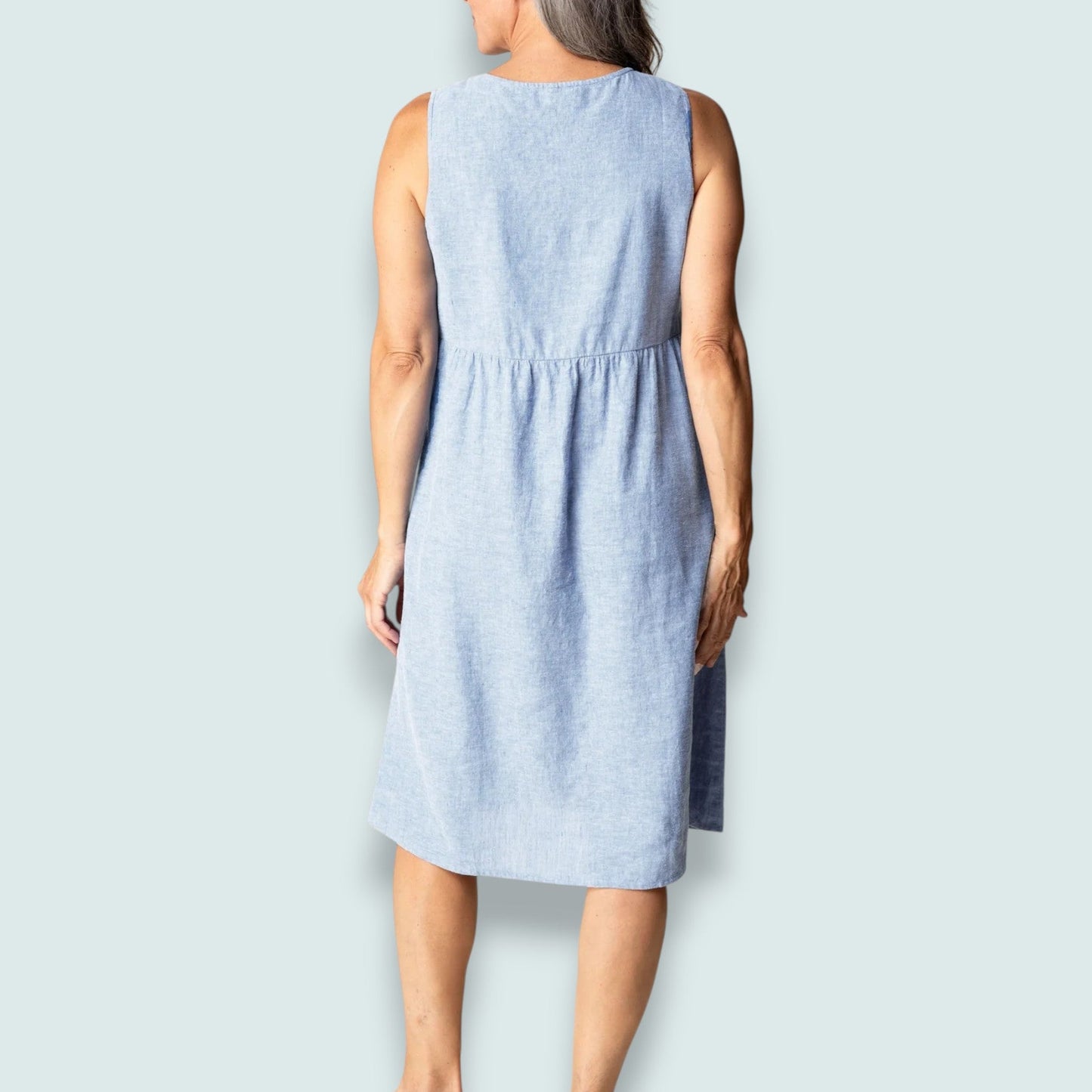 Habitat - Tiered Linen Blend Knee-Length Dress