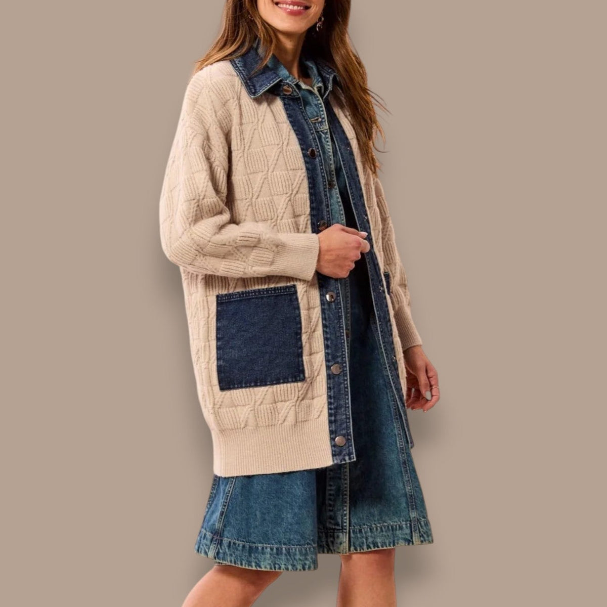 Tribal - Chunky Cable Knit Coatigan