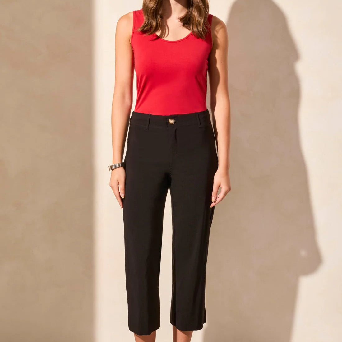 Tribal - Flowy High-Rise Twill Capri Pant