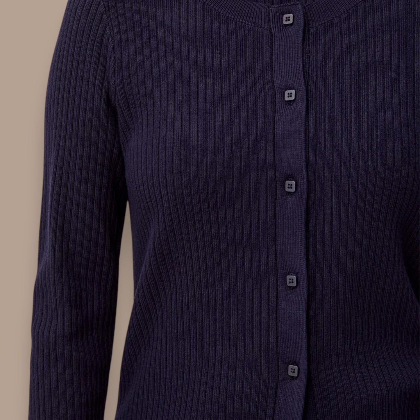 Tribal - Ribbed Button-Front Sweater Cardigan
