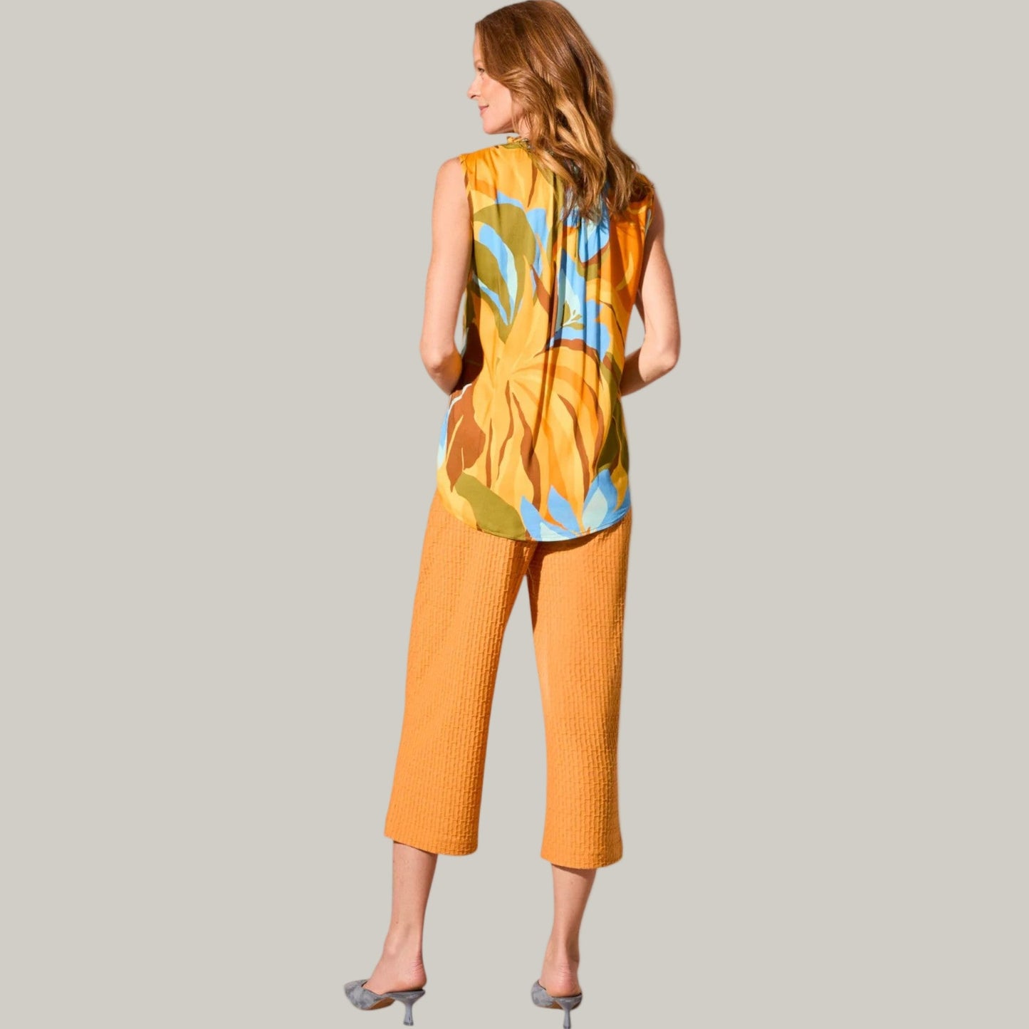 Tribal - Ruffle Neck Sleeveless Blouse