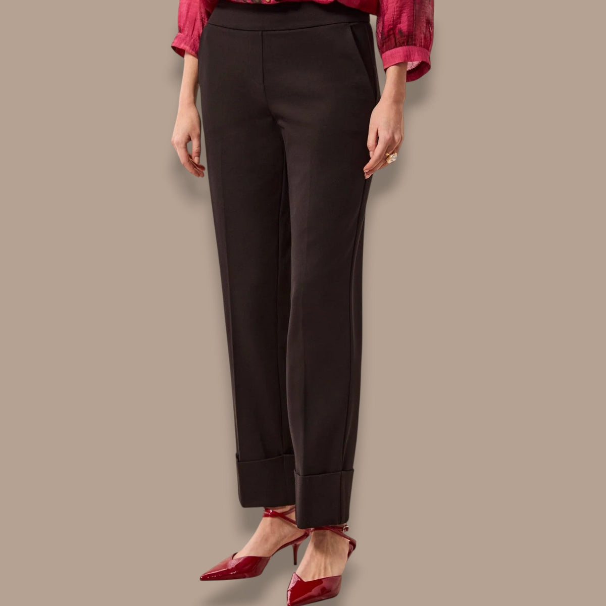 Tribal - Straight Leg Cuffed Pull-On Pants