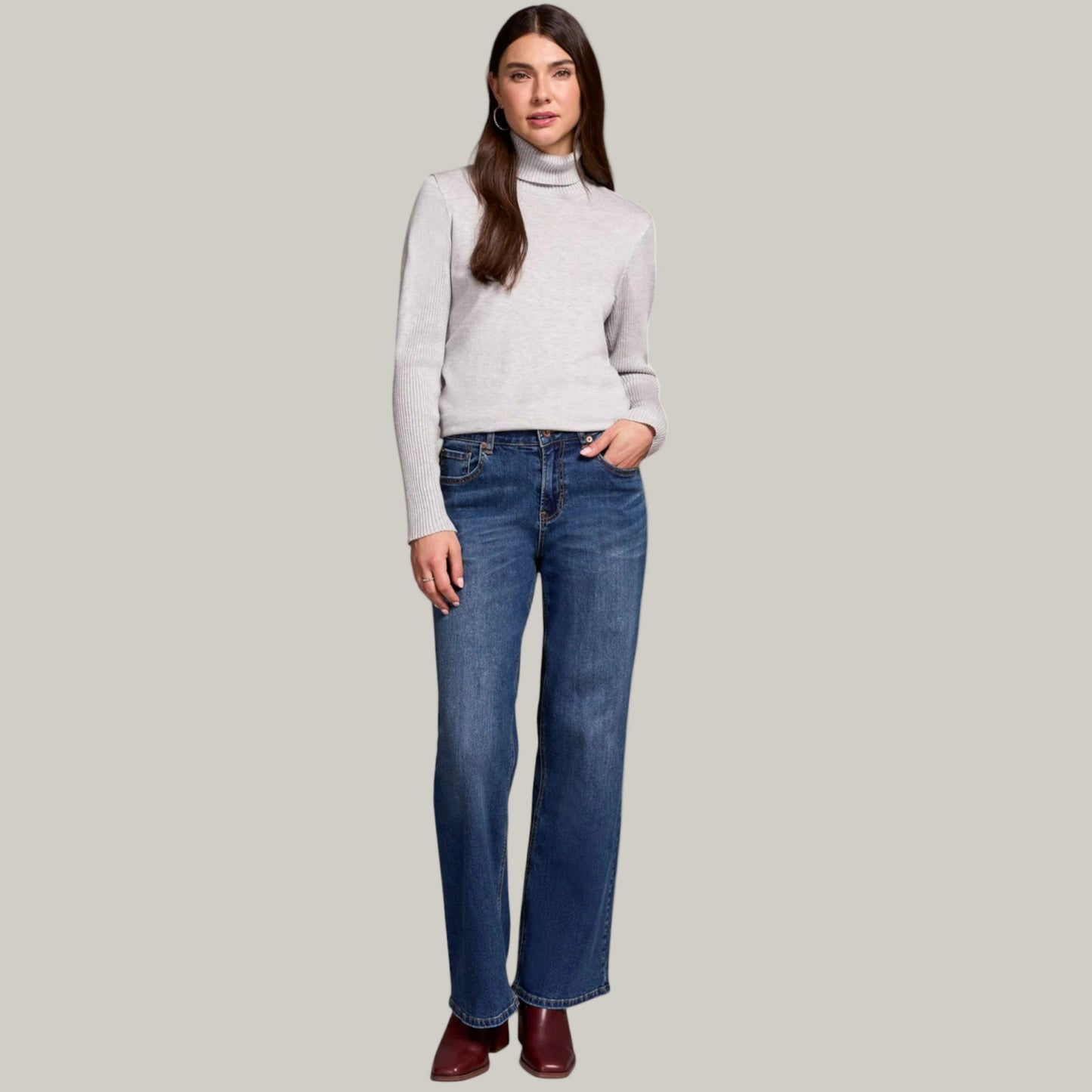 Tribal - Sophia Curvy Hugging Wide Leg Jeans