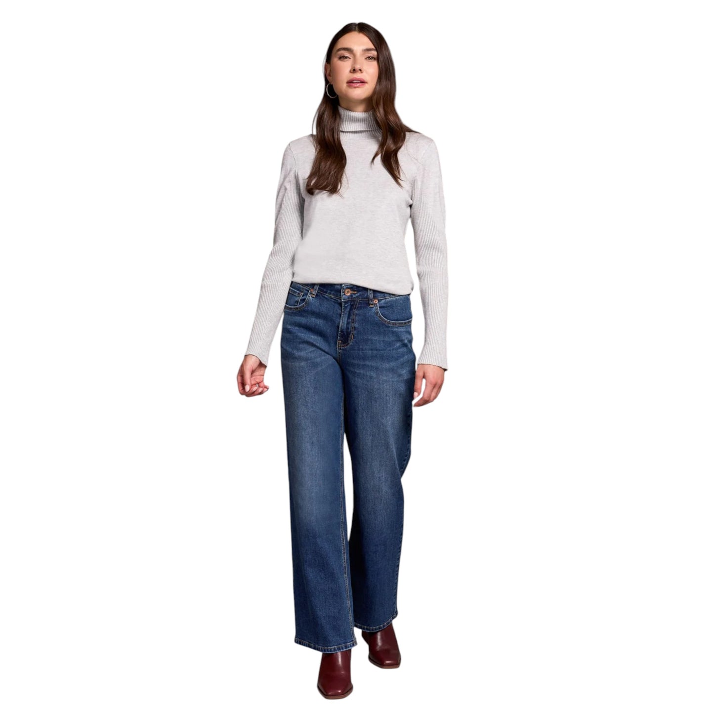 Tribal - Sophia Curvy Hugging Wide Leg Jeans