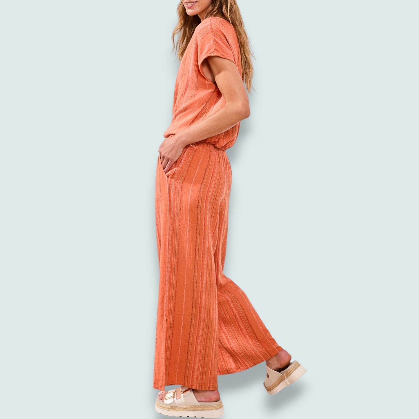 Tribal - Striped Relaxed Wide-Leg Pant