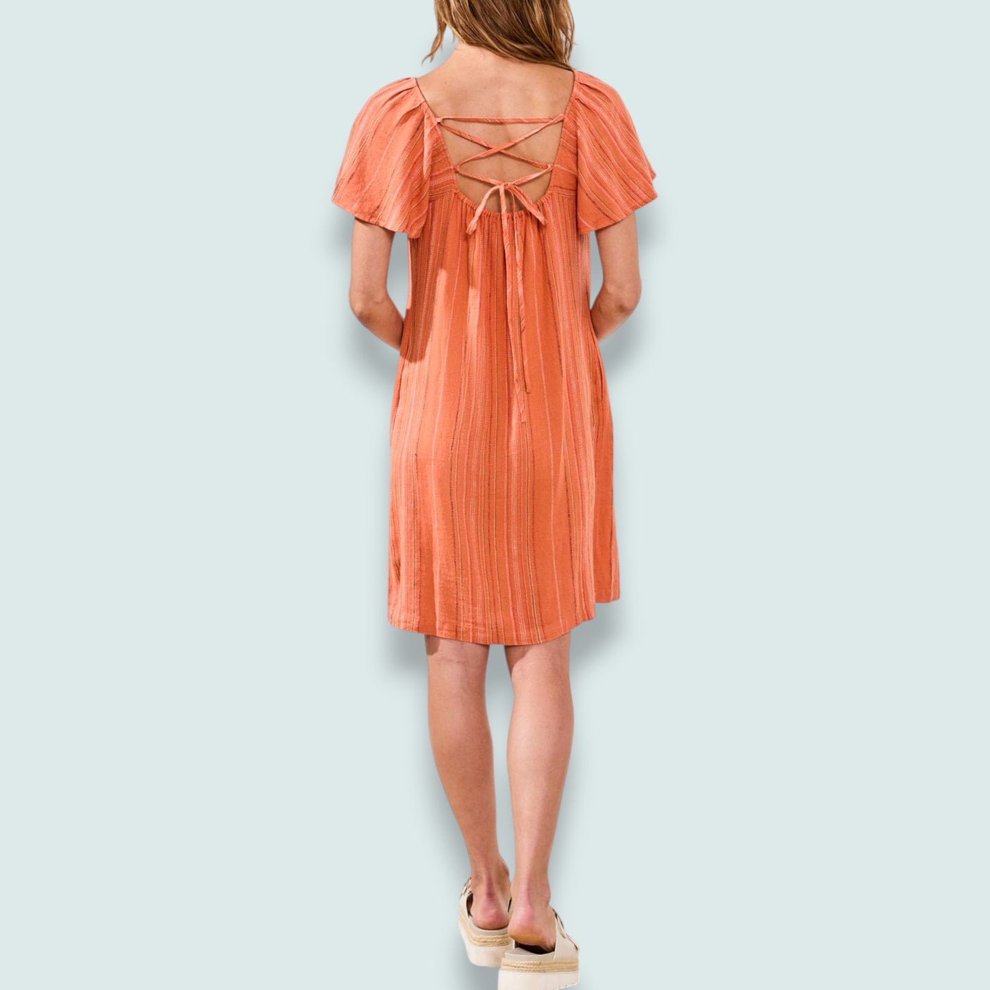 Tribal - Striped Lace-Back Dress