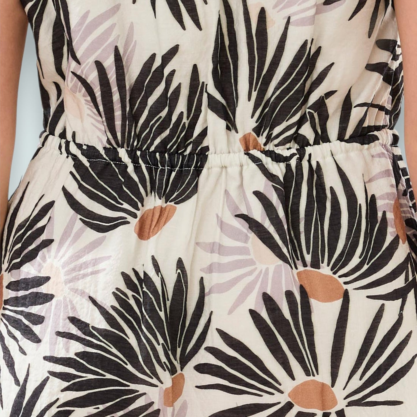 Tribal - Tropical Leaf Short Sleeve Shirt Dress