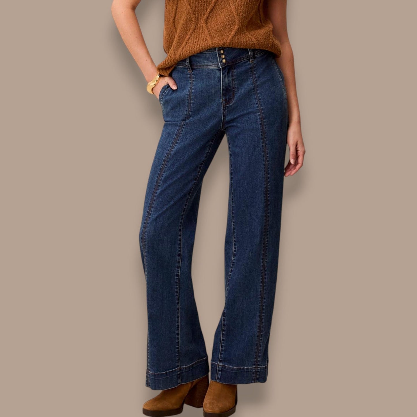 Tribal - Audrey Wide Leg Denim Jeans