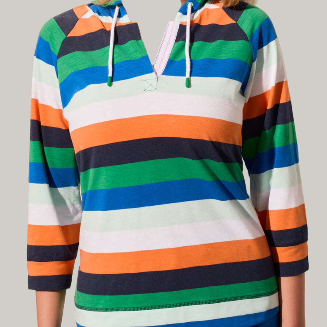 Tribal - Printed Drawstring Raglan Hoody