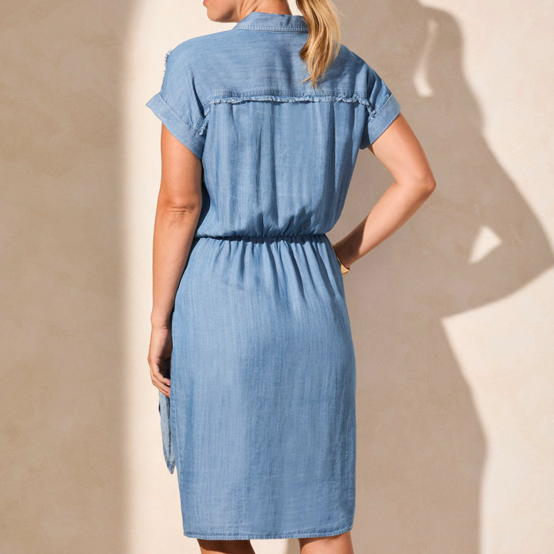 Tribal - Jean Shirt Dress With Side Wrap