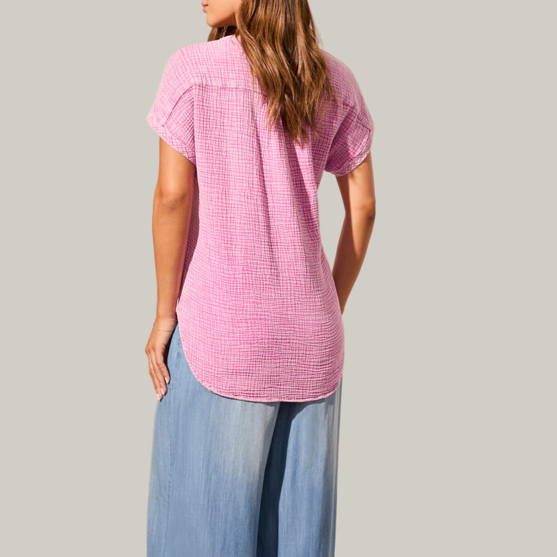 Tribal - Vintage Wash Cotton Gauze Cap Sleeve Top